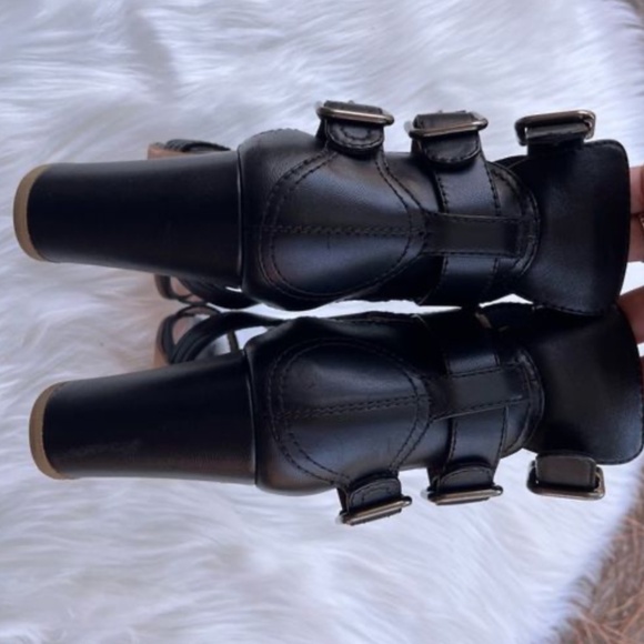 LAURENCE DACADE Leather Decade Leather 3 Buckle Sandal Heels 37 New - Picture 4 of 7